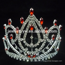 Couronne de princesse en métal rouge à la mode supérieure